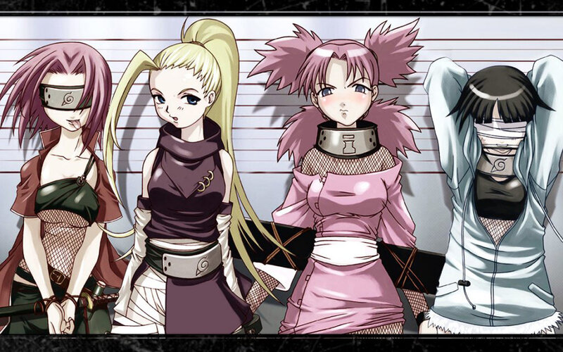 Naruto girls in a lineup