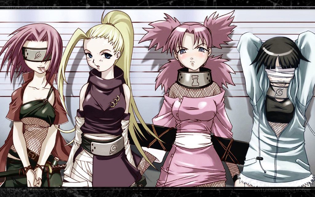 Naruto girls in a lineup