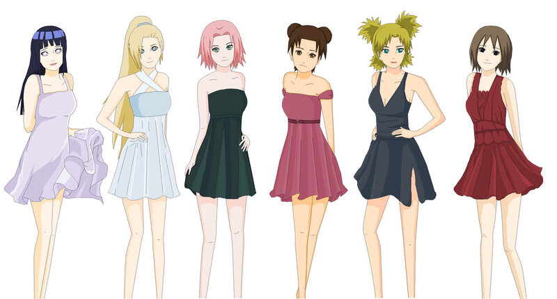 Naruto girls in dresses