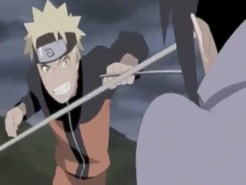 Naruto Holding a Kunai — Orange, Dramatic
