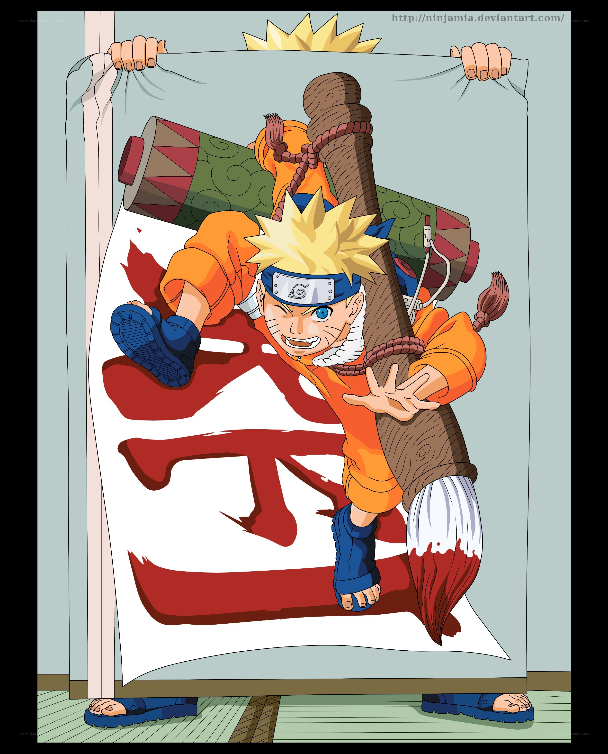 Naruto holding a scroll