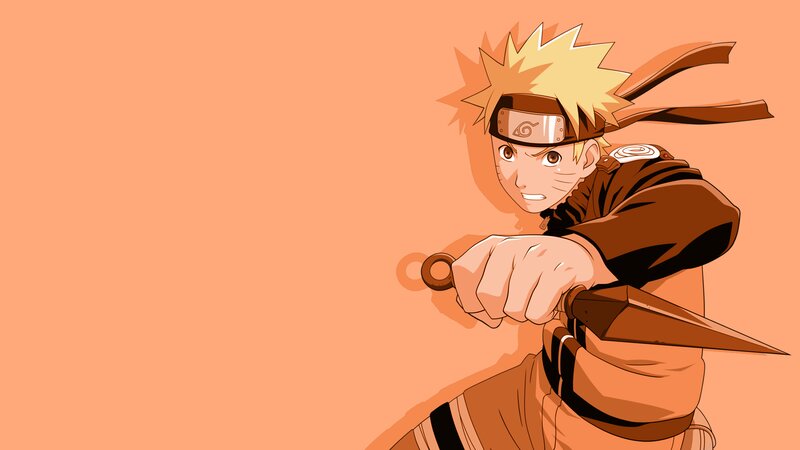 Naruto Holding Kunai — Orange