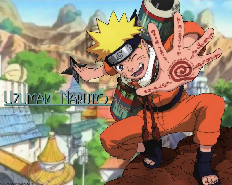 Naruto Holding Shuriken — Orange