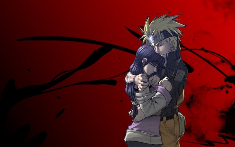 Naruto hugging Hinata