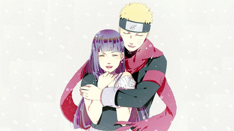 Naruto Hugging Hinata — White