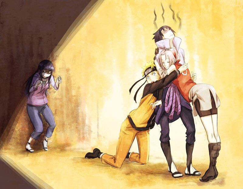 Naruto Hugging Sakura — Yellow