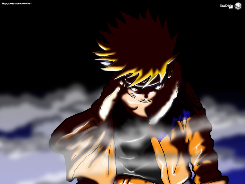 Naruto in a dark scene