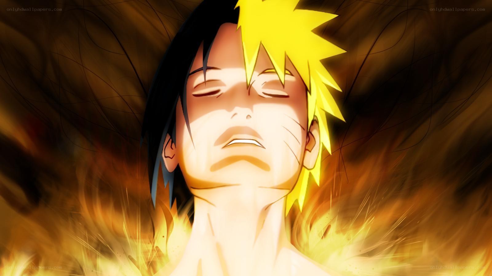 Naruto in a fiery transformation