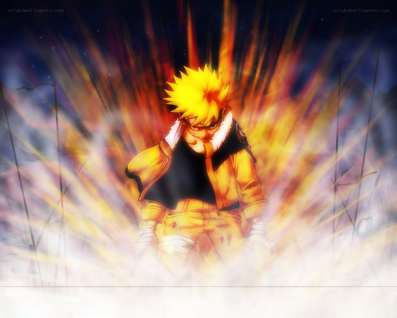 Naruto in fiery transformation