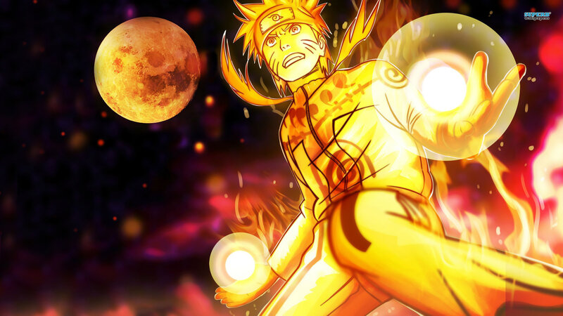 Naruto in Golden Form — Yellow, Dramatic, Night