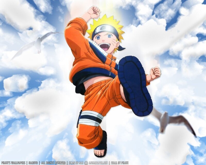 Naruto in mid-air kick