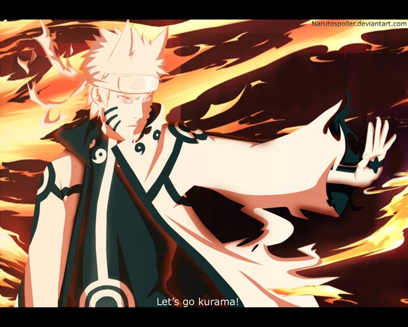 Naruto in Nine-Tails Mode — Orange, Dramatic, Anime, Flames