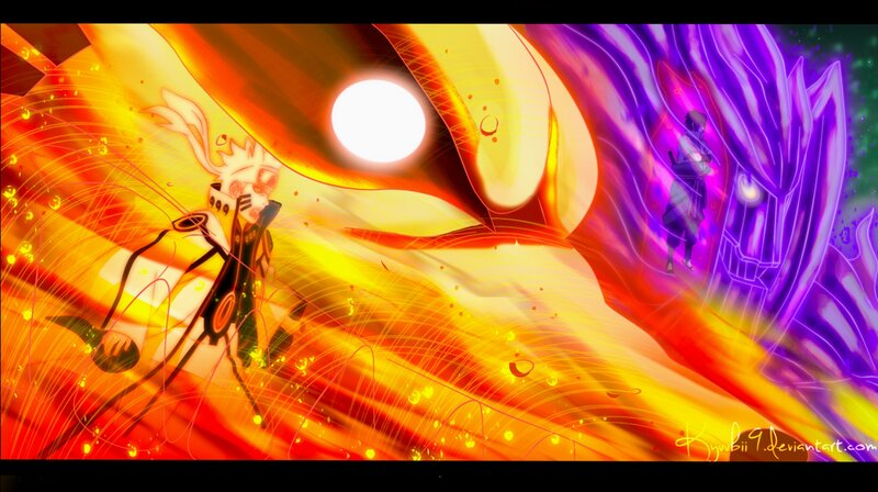 Naruto in Nine-Tails Mode — Orange, Dramatic, Digital Art