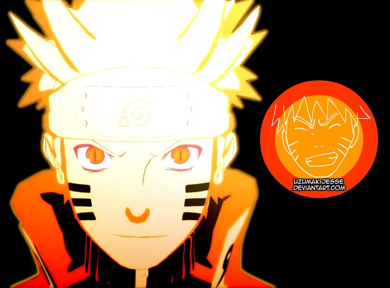 Naruto in Nine-Tails Mode — Orange, Intense, Anime, Headband