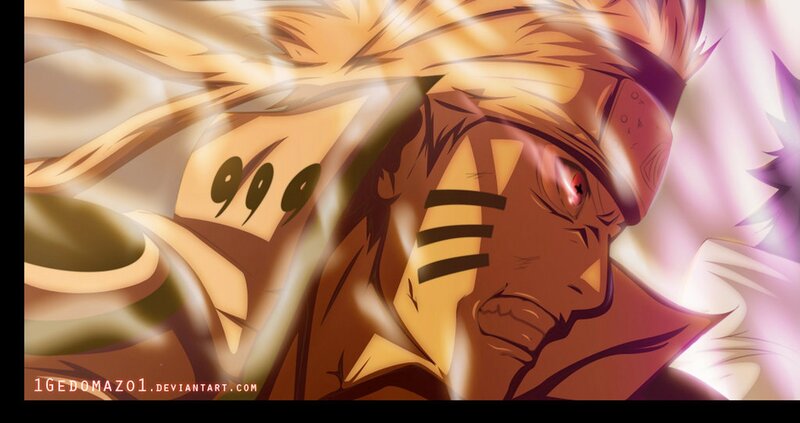 Naruto in Nine-Tails Mode — Orange, Intense, Anime
