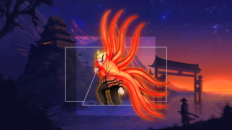 Naruto in Nine-Tails Mode — Red, Dramatic, Sunset