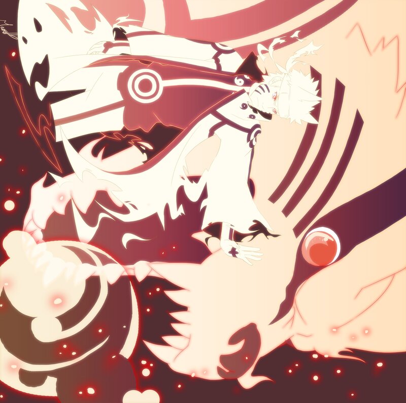 Naruto in Nine-Tails Mode — Red, Dramatic
