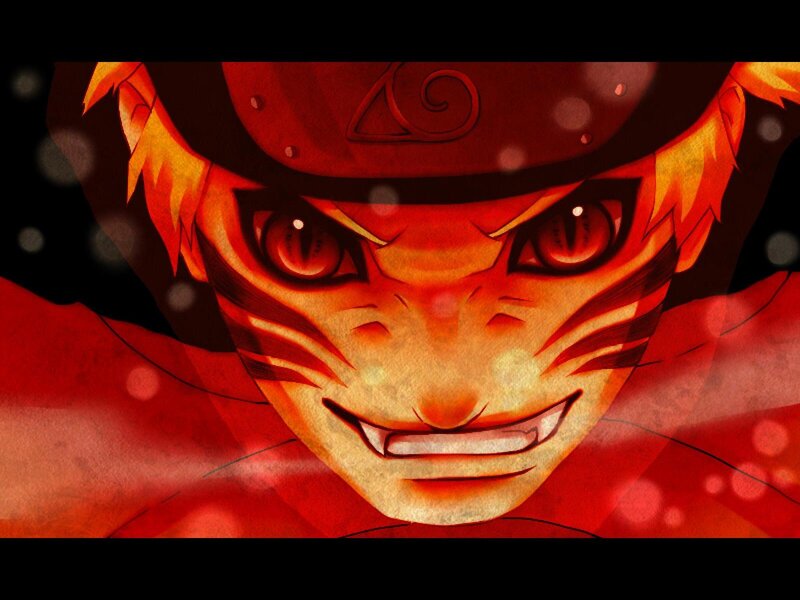 Naruto in Nine-Tails Mode — Red, Intense, Dramatic