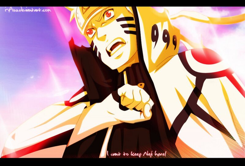 Naruto in Nine-Tails Mode — Yellow, Dramatic, Anime, Nine-tailed Fox, Chakra