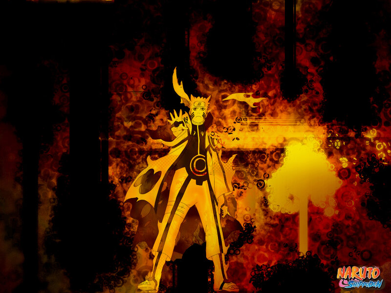Naruto in Nine-Tails Mode — Yellow, Dramatic, Anime