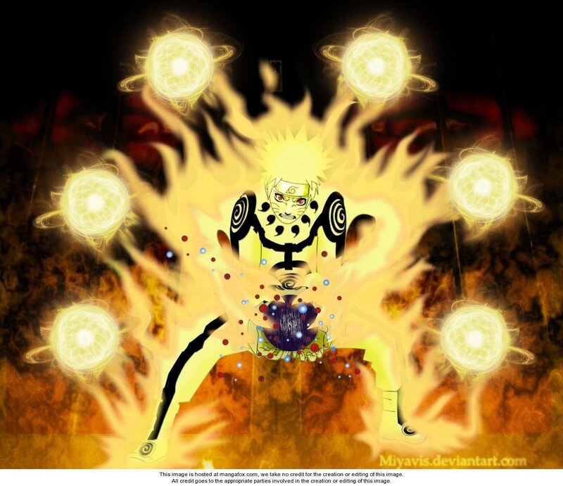 Naruto in Nine-Tails Mode — Yellow, Dramatic, Digital Art
