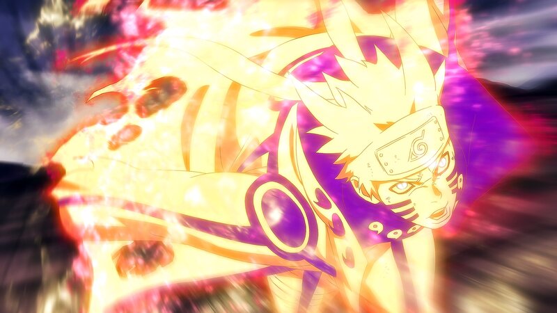 Naruto in Nine-Tails Mode — Yellow, Dramatic, Intense