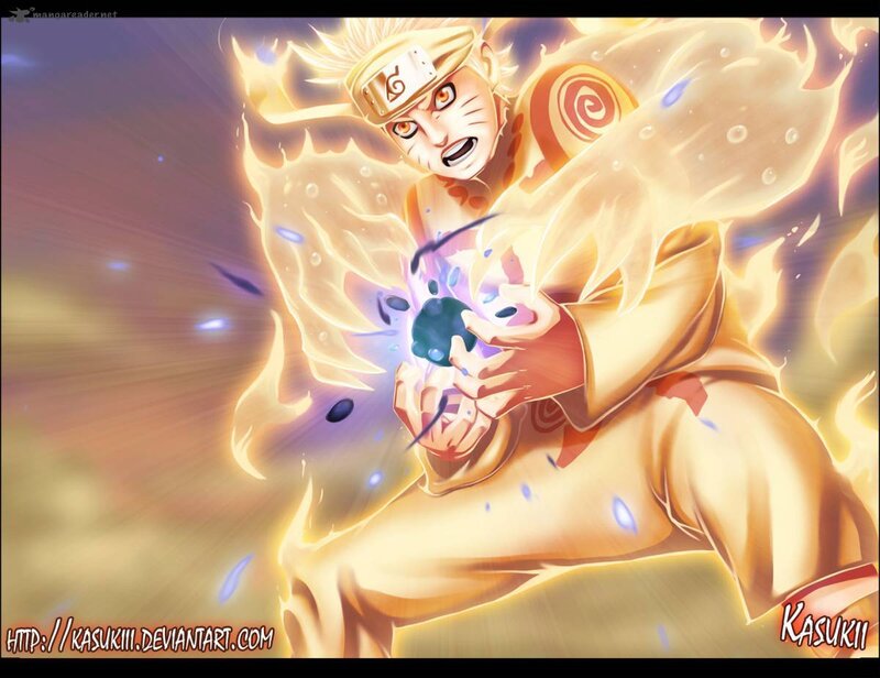 Naruto in Nine-Tails Mode — Yellow, Dramatic, Manga
