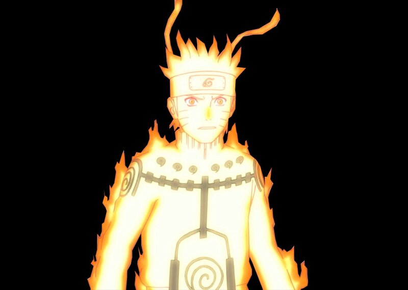 Naruto in Nine-Tails Mode — Yellow, Intense, Anime, Flames