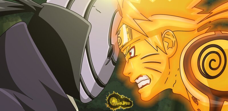 Naruto in Nine-Tails Mode — Yellow, Intense, Anime