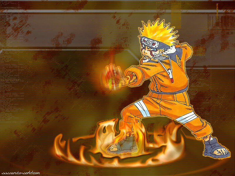 Naruto in Orange Outfit — Dramatic, Anime, Fire