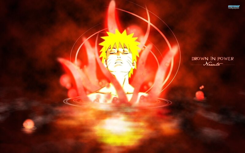 Naruto in Red Chakra — Dramatic, Anime, Water
