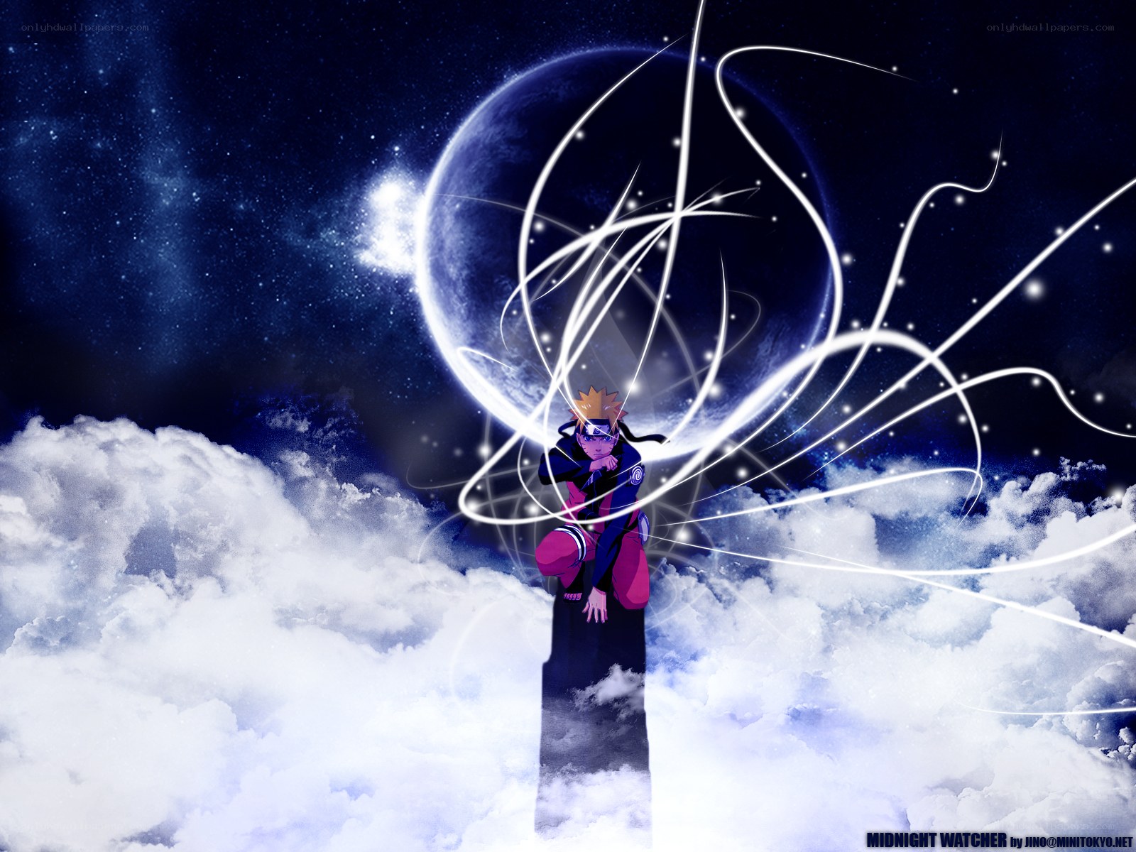 Naruto in the night sky