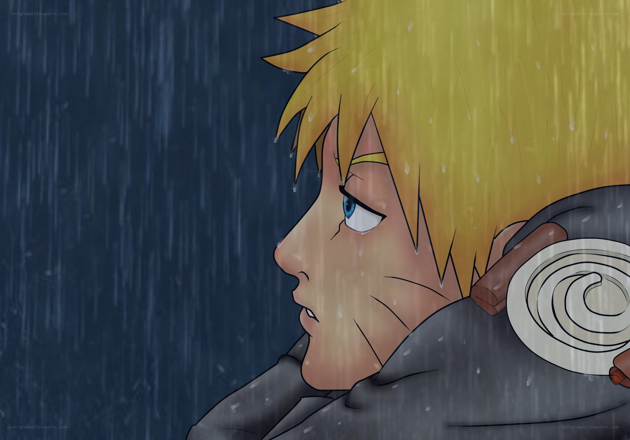 Naruto in the rain