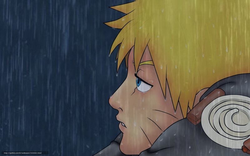 Naruto in the rain