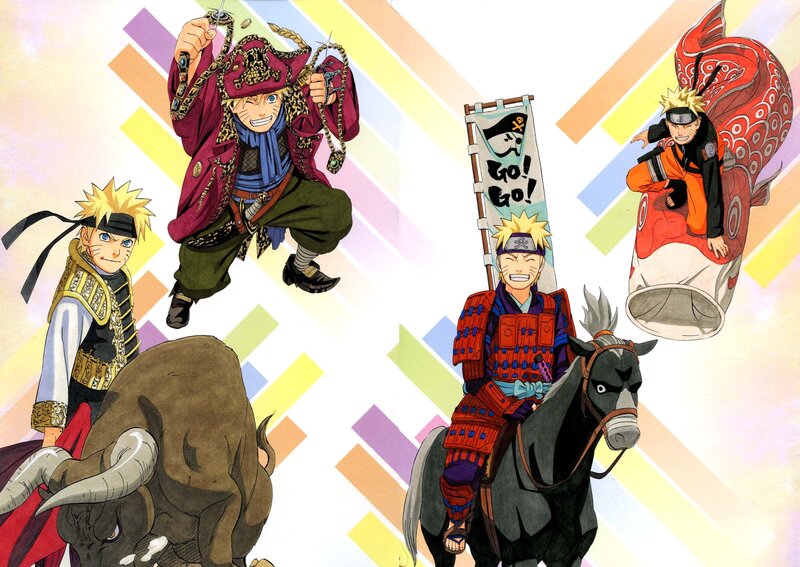 Naruto in various costumes