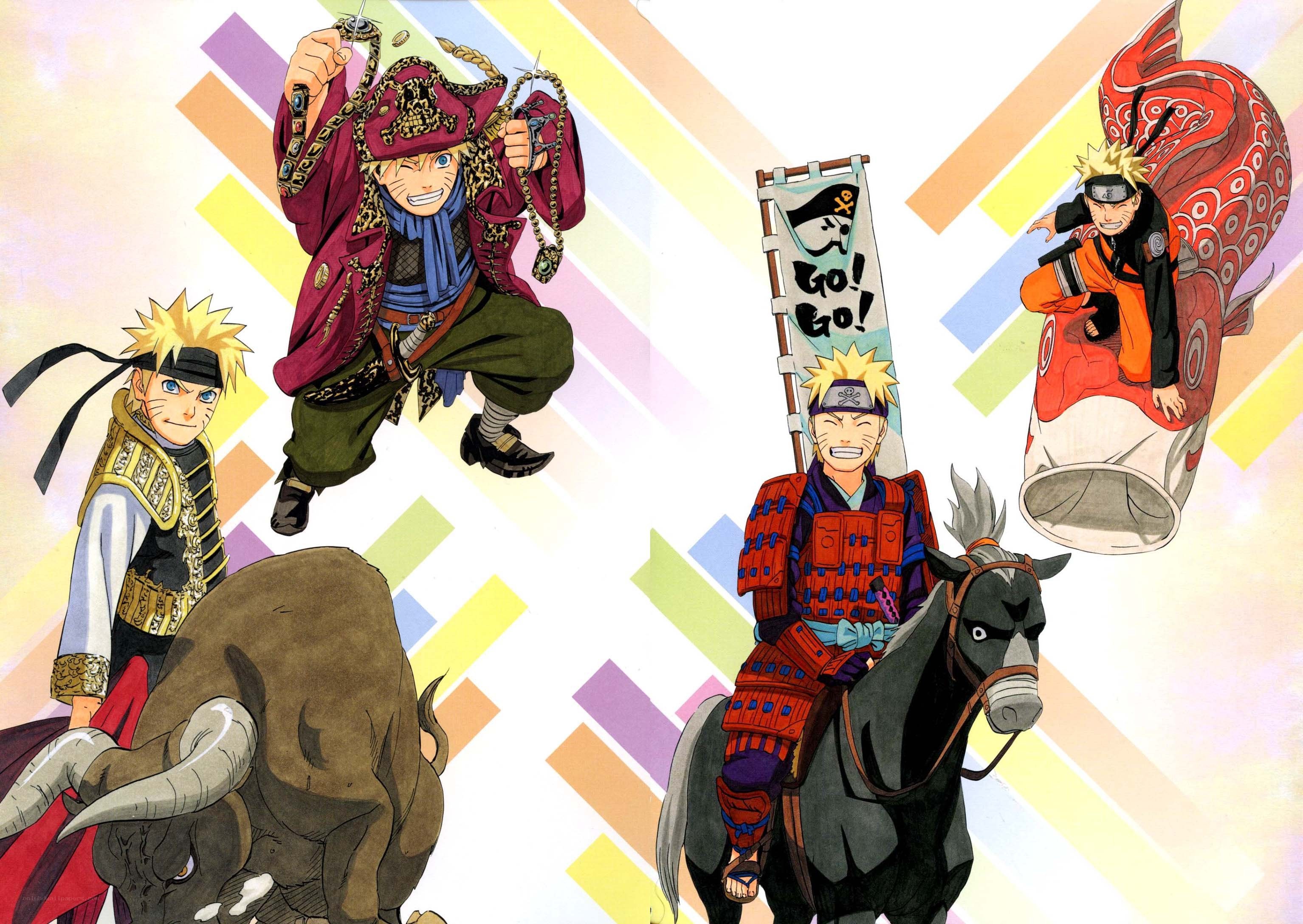 Naruto in various costumes