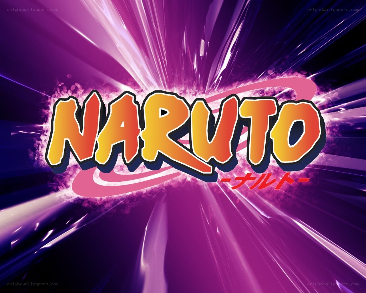 Naruto logo with vibrant background