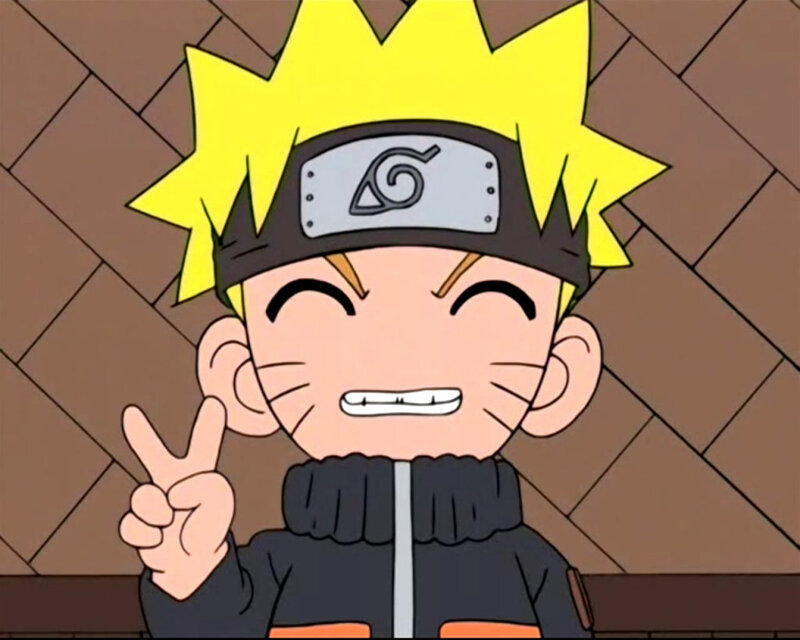 Naruto making a peace sign