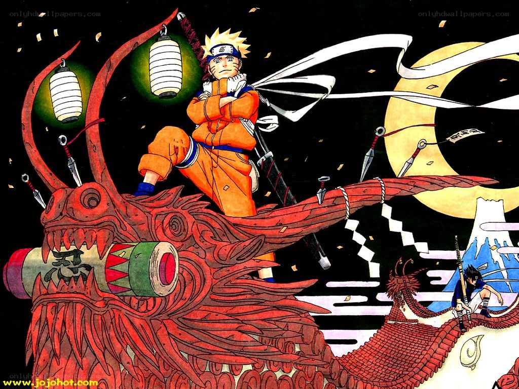 Naruto on a dragon