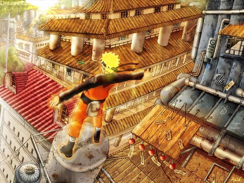 Naruto on a rooftop