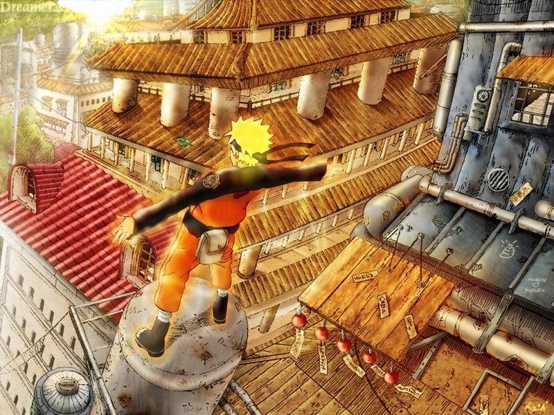 Naruto on a Rooftop — Orange