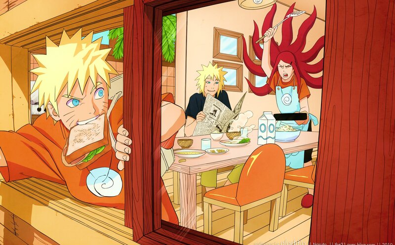 Naruto peeking at a meal