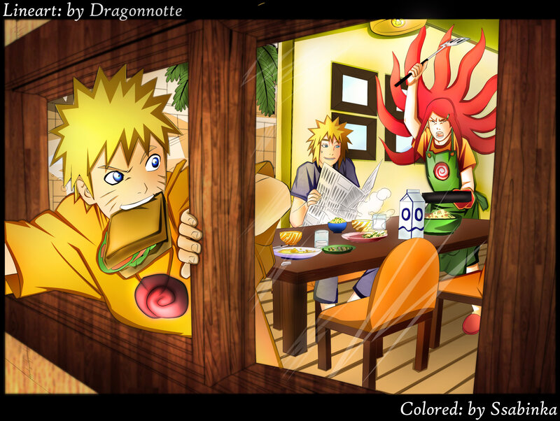 Naruto Peeking at a Meal — Yellow