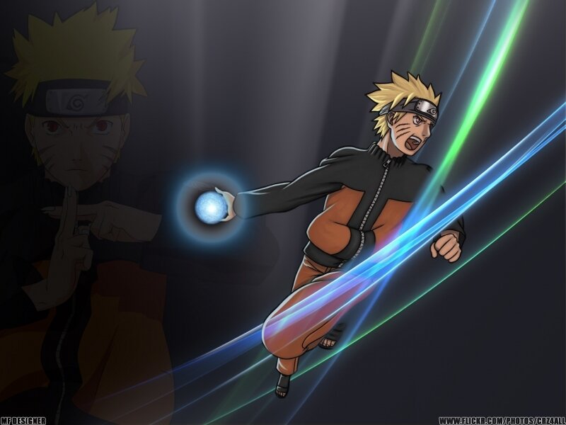 Naruto Performing a Jutsu — Black