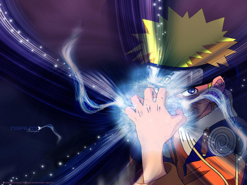 Naruto Performing a Jutsu — Blue, Dramatic