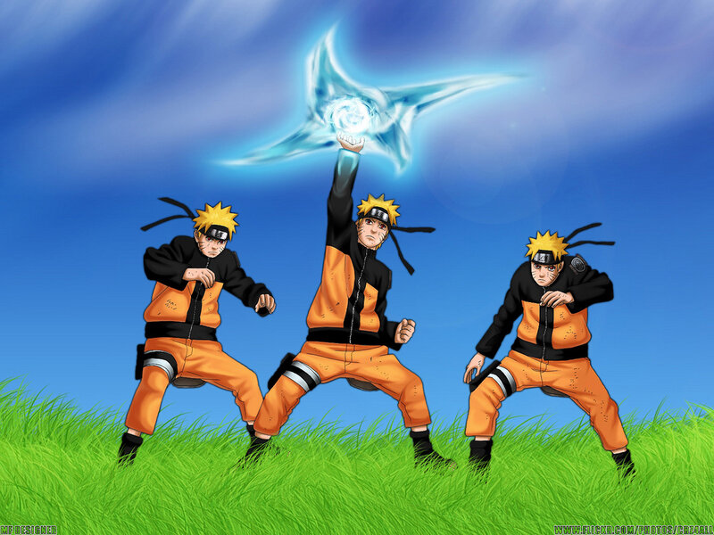 Naruto performing a jutsu