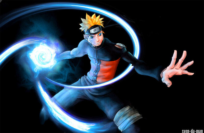 Naruto performing Rasengan