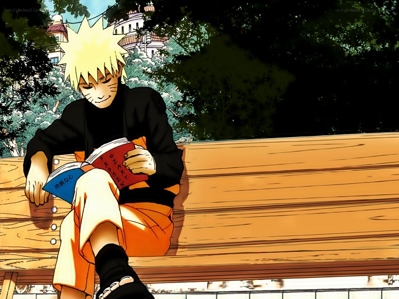 Naruto reading a book