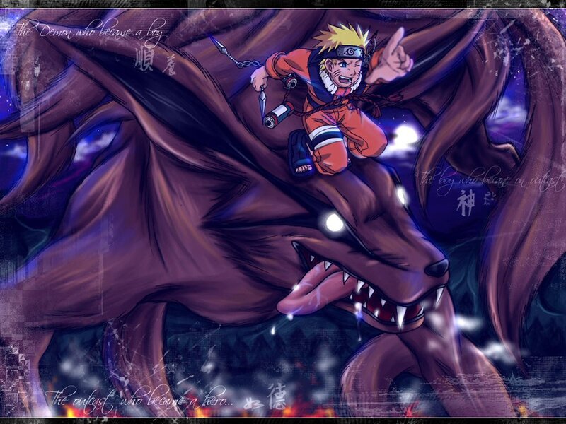 Naruto Riding a Nine-tailed Fox
