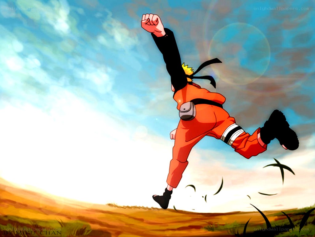 Naruto running in the field